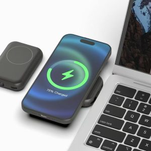 5000mAh 3-in-1 Magnetic Wireless Power Bank with MagSafe & Qi2 15W Charging | Ultra-Thin 16mm Portable Charger for iPhone, AirPods, Watch