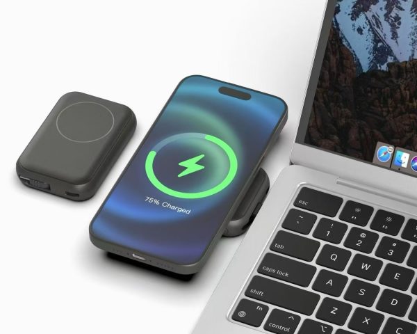 5000mAh 3-in-1 Magnetic Wireless Power Bank with MagSafe & Qi2 15W Charging | Ultra-Thin 16mm Portable Charger for iPhone, AirPods, Watch